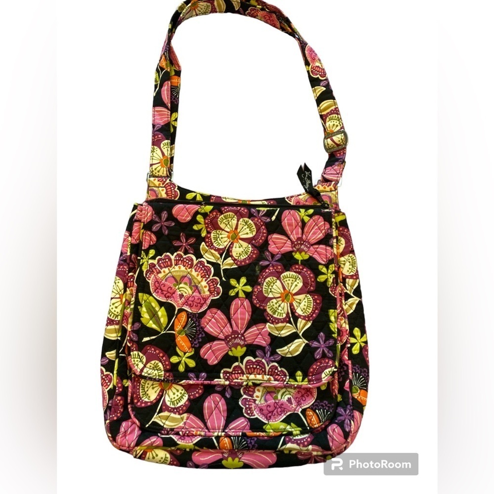VERA BRADLEY MESSENGER CROSSBODY BAG. NWOT. Purple and pink florals.